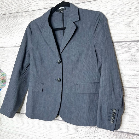 Theory Gray Fitted Blazer Jacket Women’s Size 8 - Picture 2 of 9